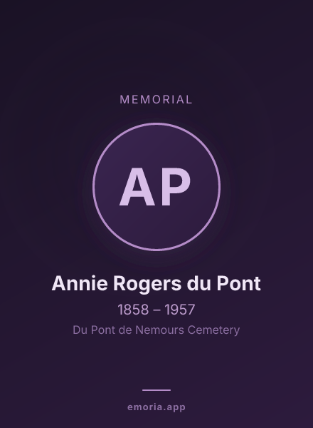 Memorial portrait of Annie Rogers du Pont