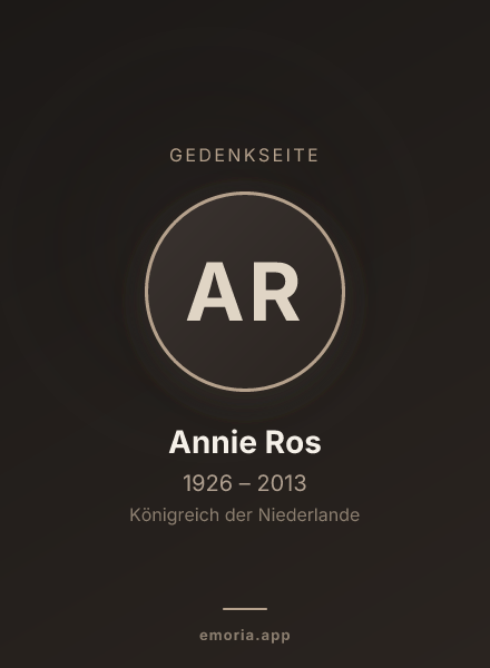 Gedenkportrait von Annie Ros