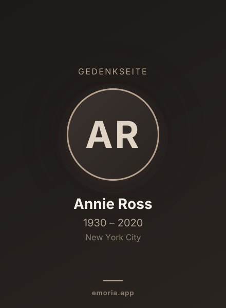 Gedenkportrait von Annie Ross