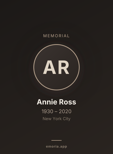 Memorial portrait of Annie Ross