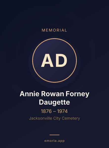 Memorial portrait of Annie Rowan Forney Daugette