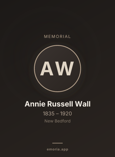 Memorial portrait of Annie Russell Wall
