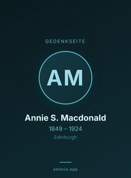 Gedenkportrait von Annie S. Macdonald