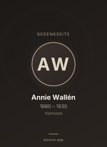 Gedenkportrait von Annie Wallén