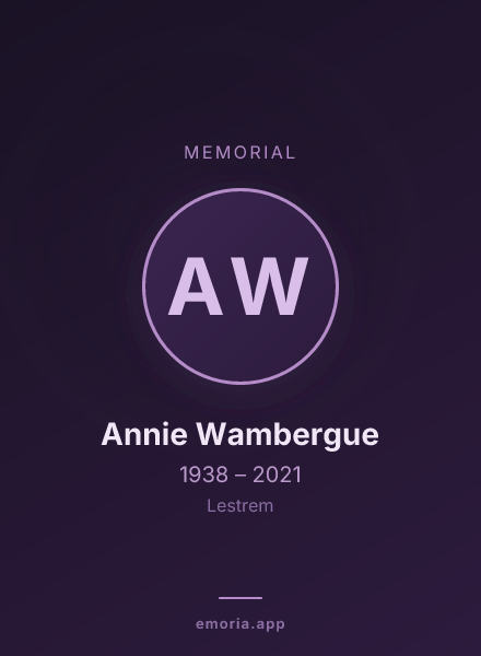 Memorial portrait of Annie Wambergue