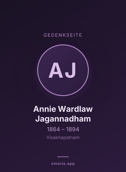 Gedenkportrait von Annie Wardlaw Jagannadham