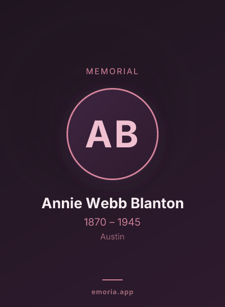Memorial portrait of Annie Webb Blanton