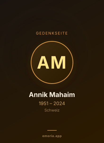 Gedenkportrait von Annik Mahaim