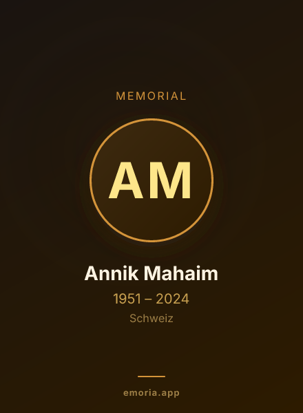 Memorial portrait of Annik Mahaim