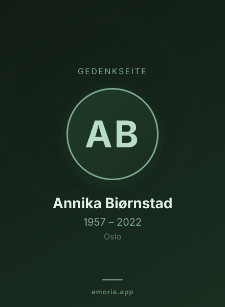Gedenkportrait von Annika Biørnstad