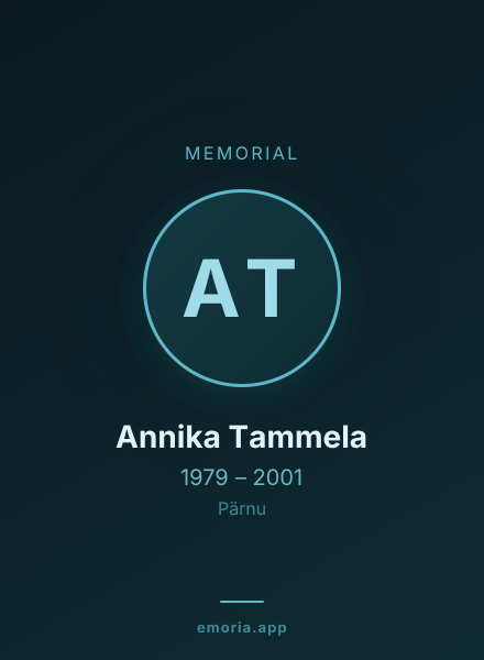 Memorial portrait of Annika Tammela