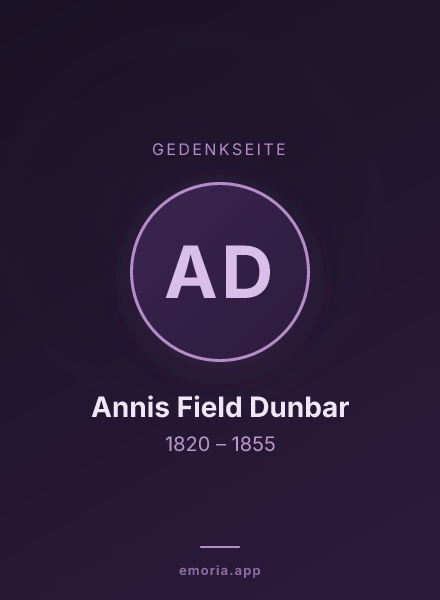 Gedenkportrait von Annis Field Dunbar