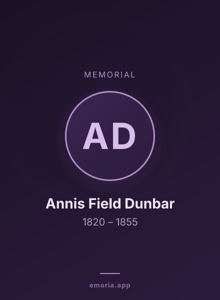 Memorial portrait of Annis Field Dunbar