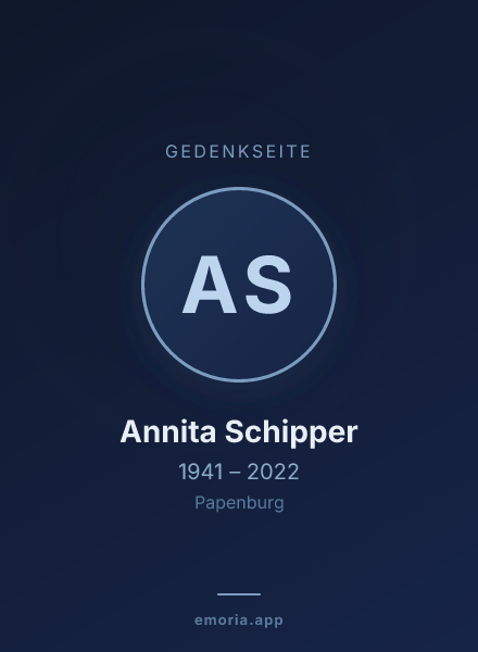 Gedenkportrait von Annita Schipper