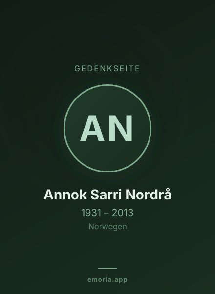 Gedenkportrait von Annok Sarri Nordrå