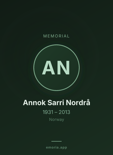 Memorial portrait of Annok Sarri Nordrå