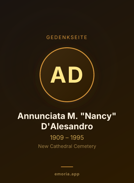 Gedenkportrait von Annunciata M. "Nancy" D'Alesandro