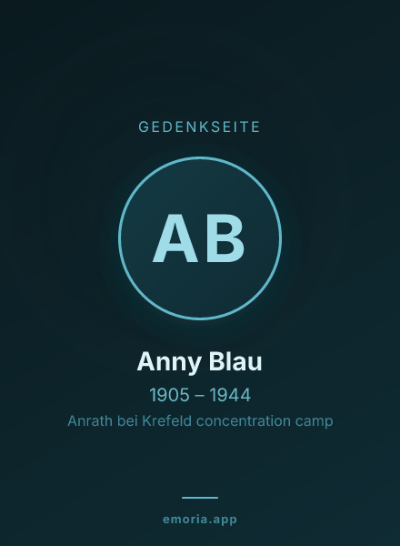 Gedenkportrait von Anny Blau