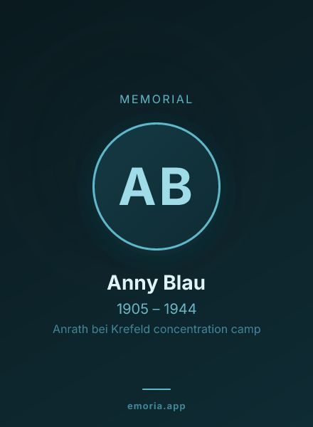 Memorial portrait of Anny Blau