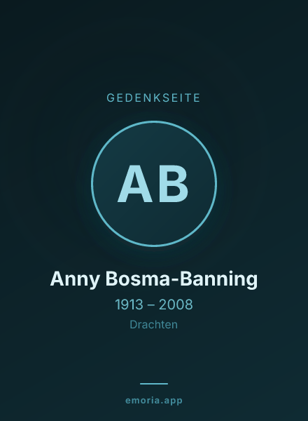 Gedenkportrait von Anny Bosma-Banning