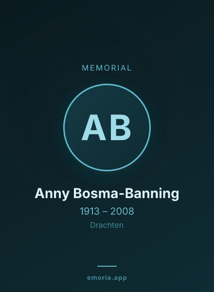 Memorial portrait of Anny Bosma-Banning