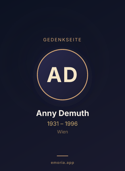 Gedenkportrait von Anny Demuth