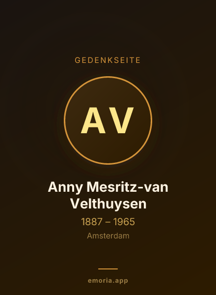 Gedenkportrait von Anny Mesritz-van Velthuysen