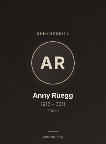 Gedenkportrait von Anny Rüegg