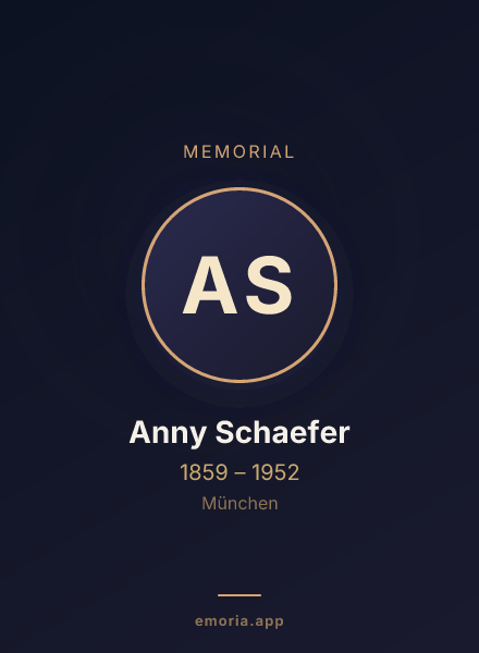 Memorial portrait of Anny Schaefer