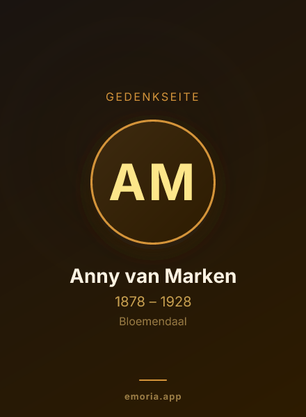 Gedenkportrait von Anny van Marken