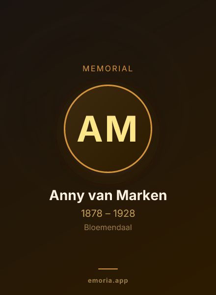 Memorial portrait of Anny van Marken