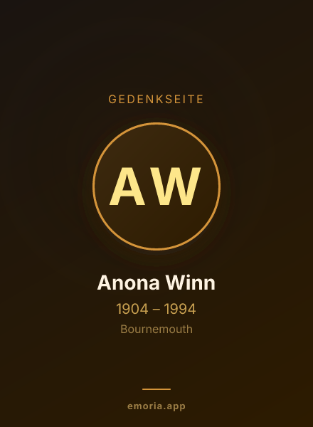 Gedenkportrait von Anona Winn