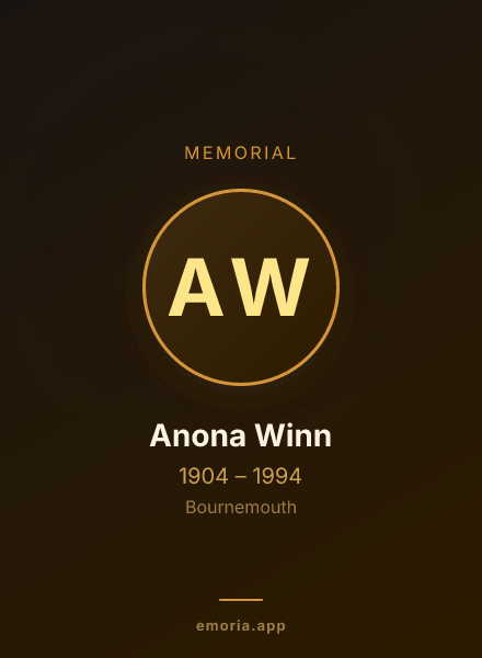 Memorial portrait of Anona Winn