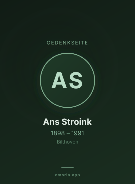 Gedenkportrait von Ans Stroink