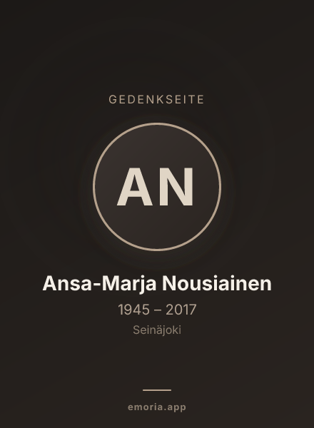 Gedenkportrait von Ansa-Marja Nousiainen