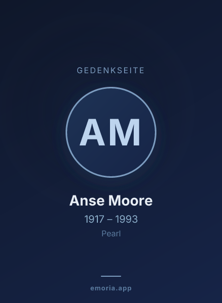Gedenkportrait von Anse Moore