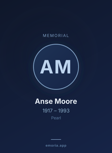 Memorial portrait of Anse Moore