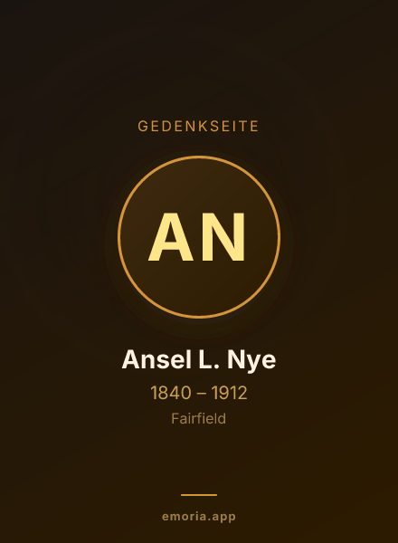 Gedenkportrait von Ansel L. Nye