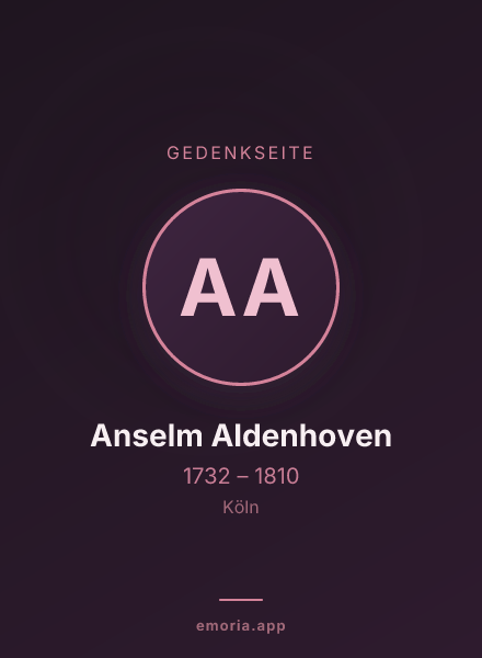 Gedenkportrait von Anselm Aldenhoven