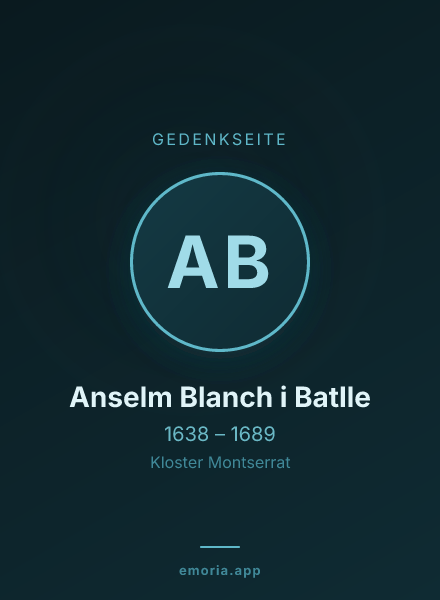 Gedenkportrait von Anselm Blanch i Batlle