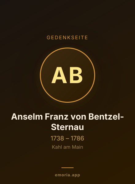 Gedenkportrait von Anselm Franz von Bentzel-Sternau