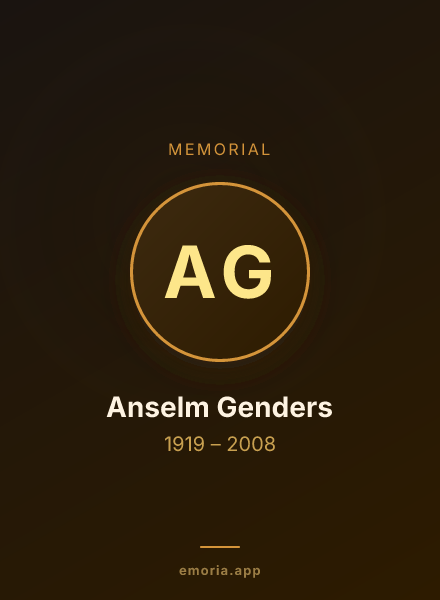 Memorial portrait of Anselm Genders