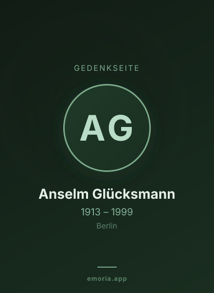 Gedenkportrait von Anselm Glücksmann