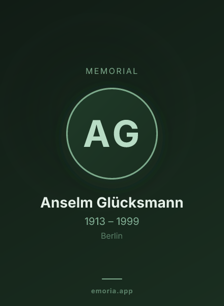 Memorial portrait of Anselm Glücksmann