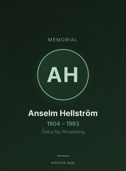 Memorial portrait of Anselm Hellström