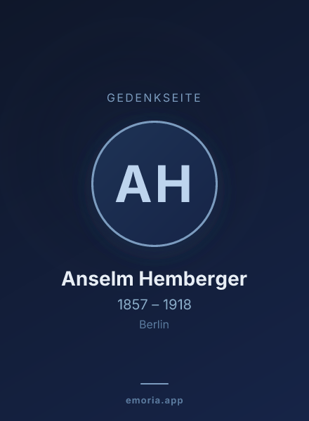 Gedenkportrait von Anselm Hemberger