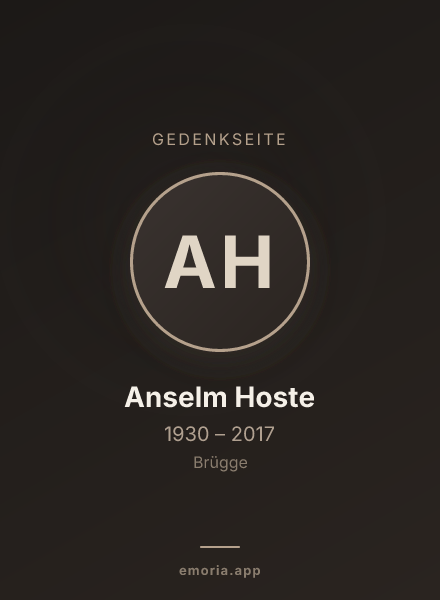 Gedenkportrait von Anselm Hoste