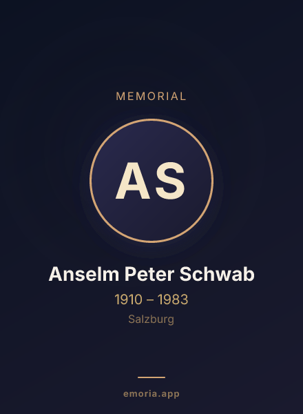 Memorial portrait of Anselm Peter Schwab