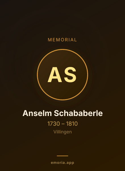 Memorial portrait of Anselm Schababerle