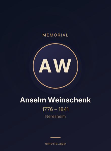 Memorial portrait of Anselm Weinschenk